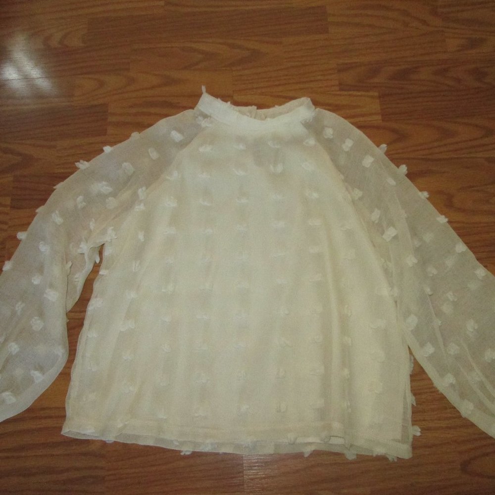 5/$25 Shein Sz M Gauzy Top Ivory